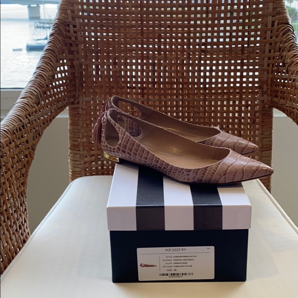 Aquazzura Forever Marilyn Leather Ballet Flats